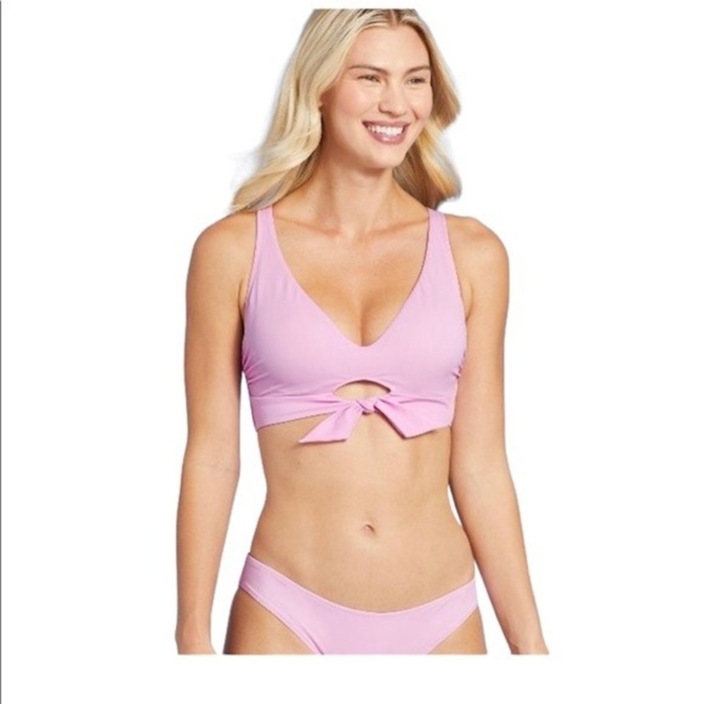 Shade & Shore Orchid Pink Bikini Set 38DD Top Large Hipster Bottom NWT